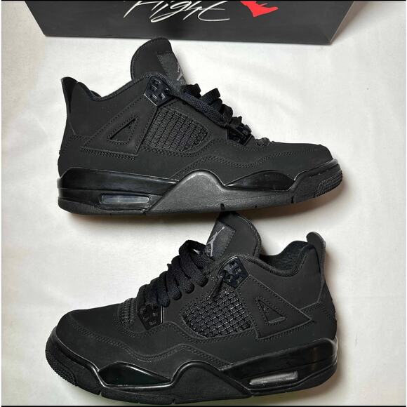 Size 7 - Nike Air Jordan 4 Retro GS Black Cat 2020 Men's Shoes - Picture 2 of 10